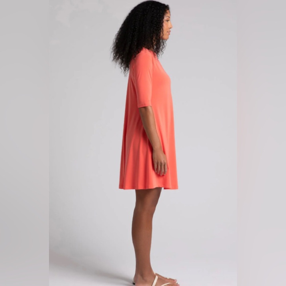 SYMPLI Nu Trapeze Dress in Coral. NWOT